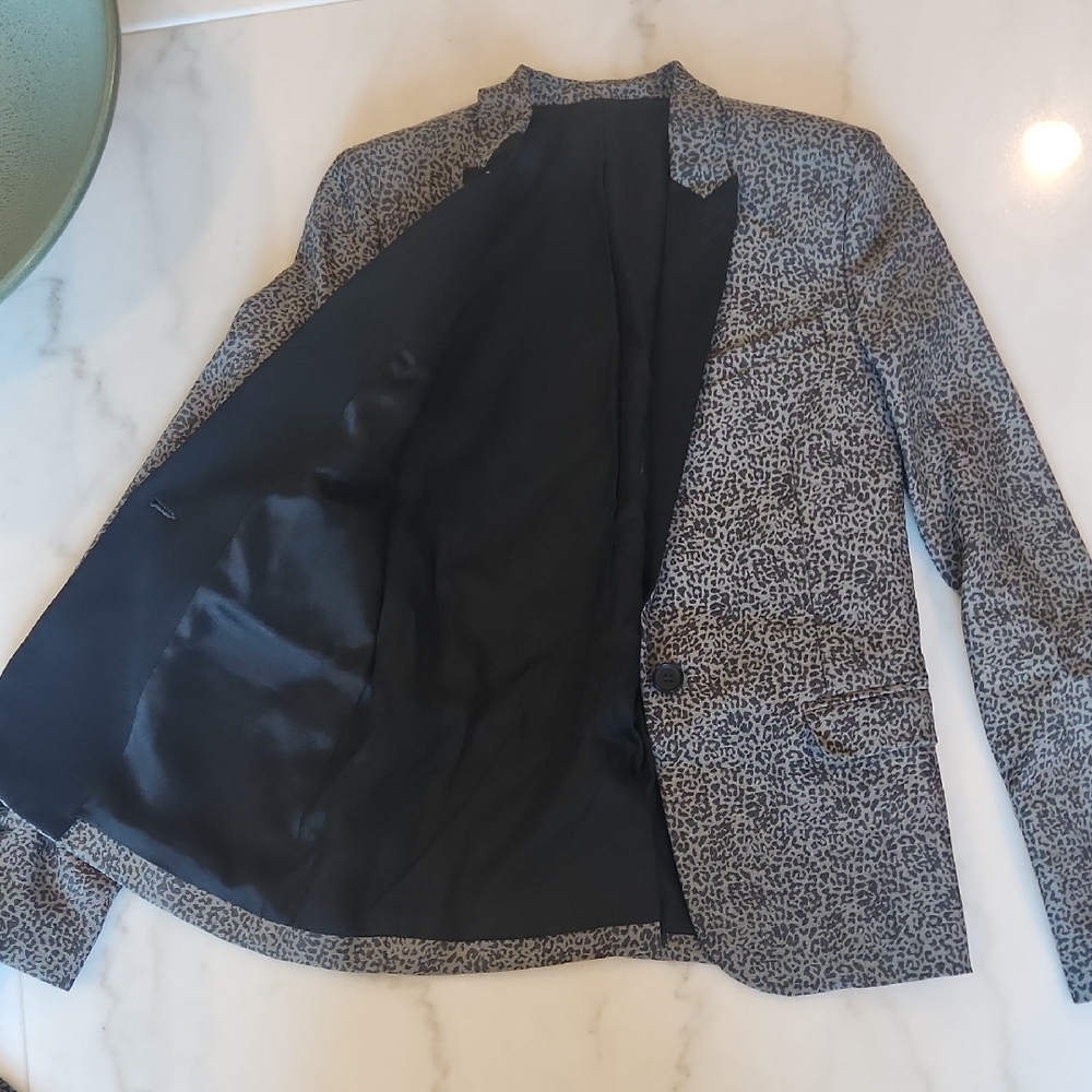 The Kooples Gray Leopard Blazer And Pant Set, Size 2 - Picture 6 of 14